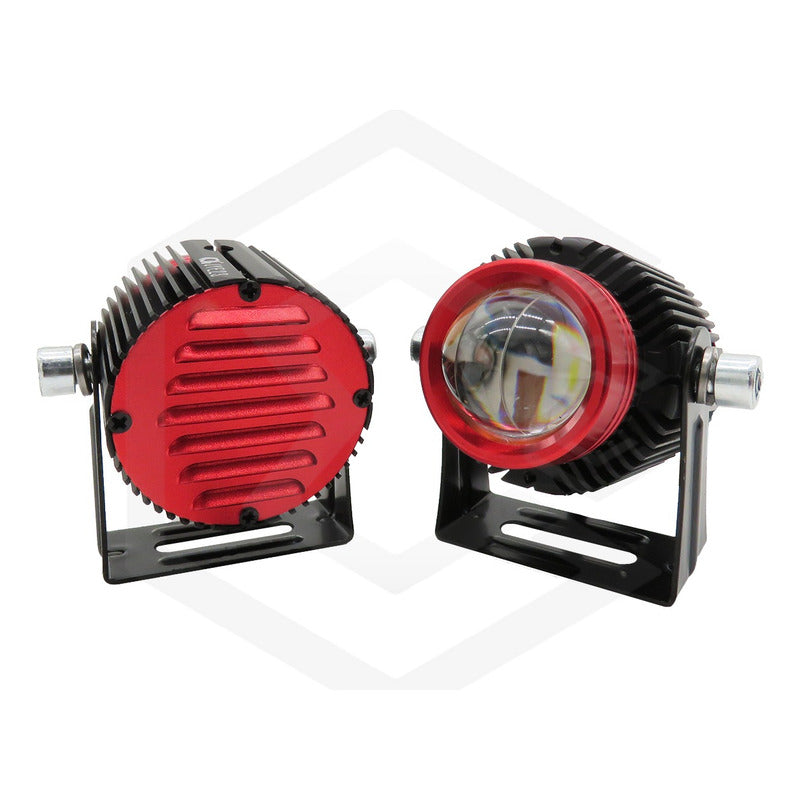 Faros De Lupa Bicolor  10-60v 20w Ventilador 5 Funciones Ambos Lados