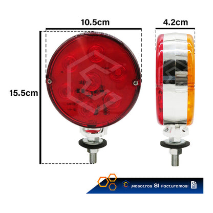 1 Plafón Direccional Redonda 14 Leds Estrobo Bicolor 12-24v