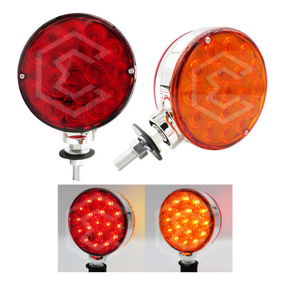 Par De Plafón Direccional Redonda 36 Leds Bicolor 12-24v Rojo / Ambar