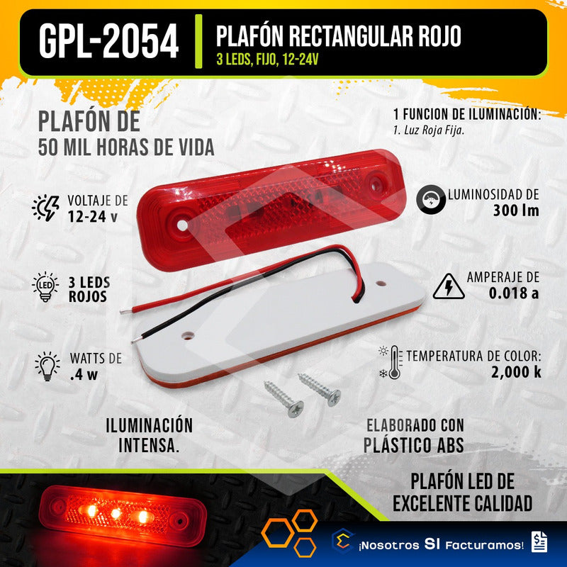 10 Plafón Cuarto Direccional Lateral Led Alta Intensidad 24v