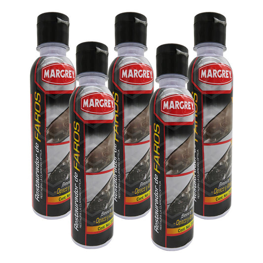 5 Restaurador Para Faros Excelente Acabado 250 Ml Margrey Blanco