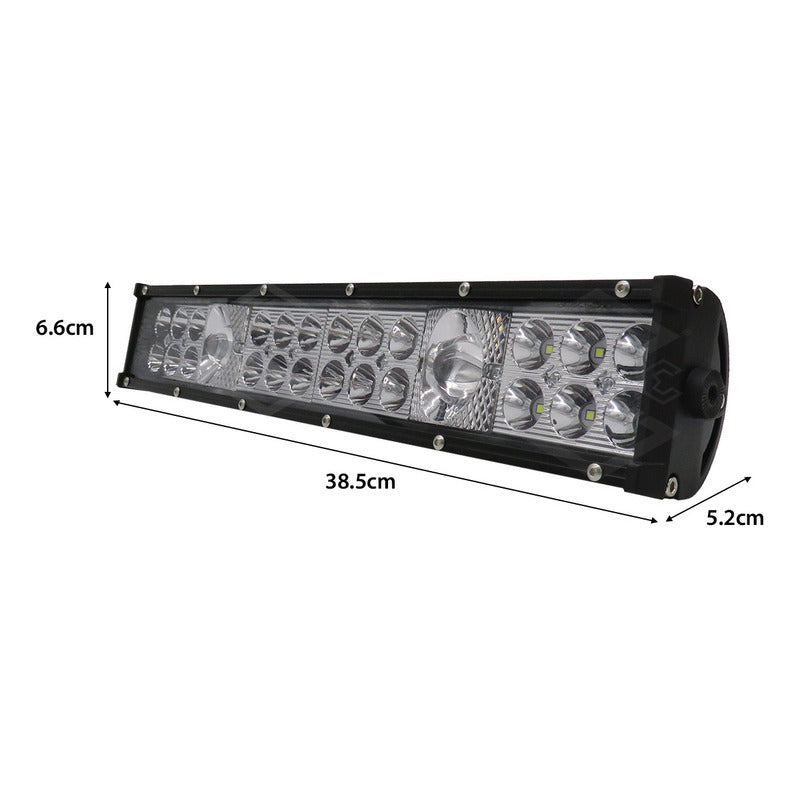 Barra Slim 36 Led Potente Blanco/ambar Fijo+estrobo 12-24v