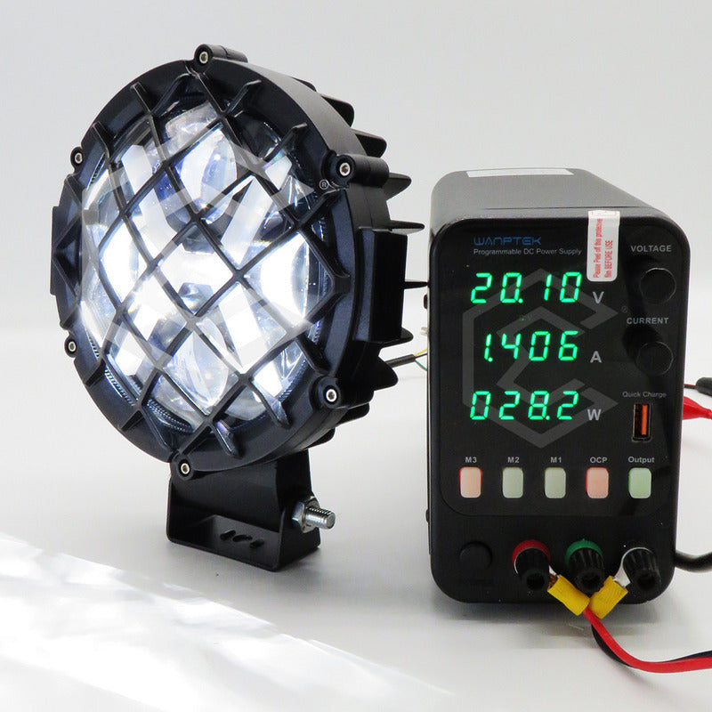 Par De Faros 7'' 30 Leds 4 Lupas Bicolor En X Rejilla 12-24v