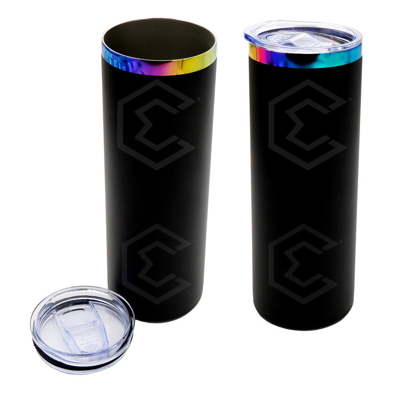 Termo Vaso Personalizado Nombre O Logo Láser Skinny 600ml Negro