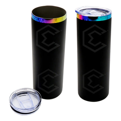 Termo Vaso Personalizado Nombre O Logo Láser Skinny 600ml Negro