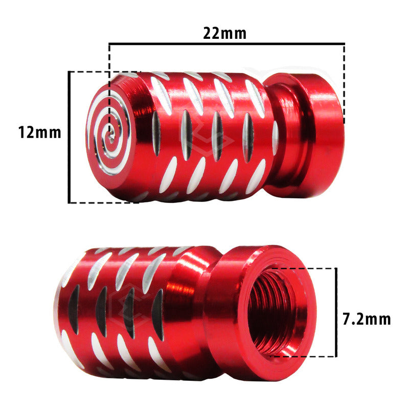 Kit 4 Tapon Cubre Pivote Válvula Metálico Espiral Auto Moto