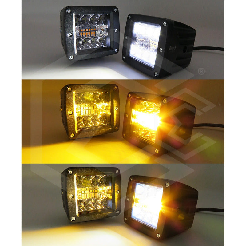 Faros 14 Led Auto Moto 5 Funciones 11000lm Bicolor 12-24v