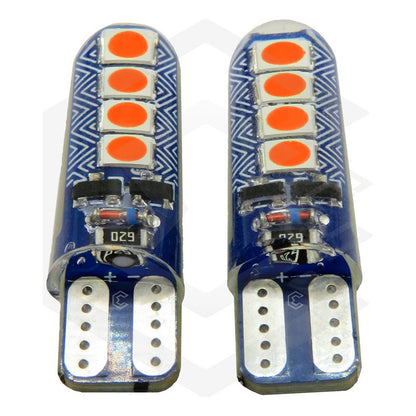 Par Focos De Pellizco T10 8 Led Codigo 3 Funciones 12v