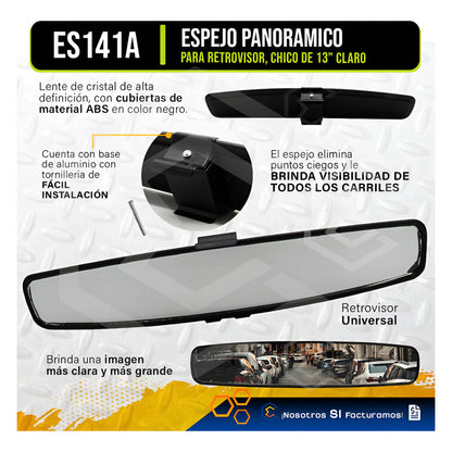 Espejo Panoramico Retrovisor Universal Chico 13'' PuLG 34cm