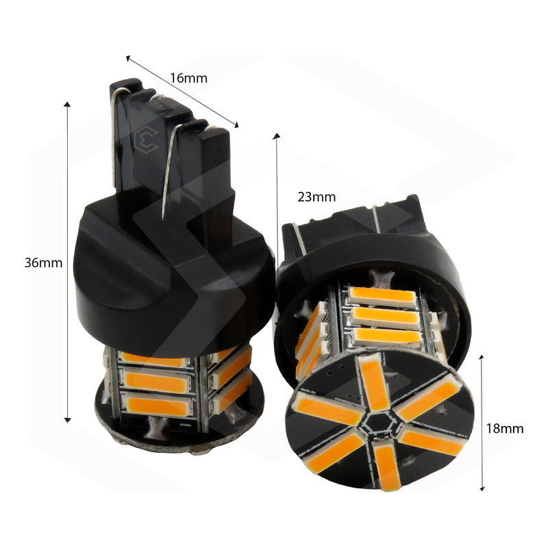 Par De Focos 21 Leds 7443 Cuartos Stop Direccional Fijo 12v