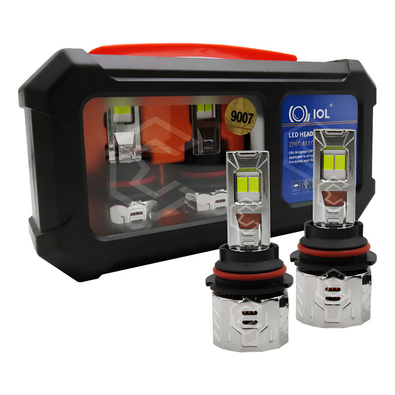 2 Focos 9007 48 Led Csp Nitrogeno Zinc Alta Y Baja 22,000lm 9007