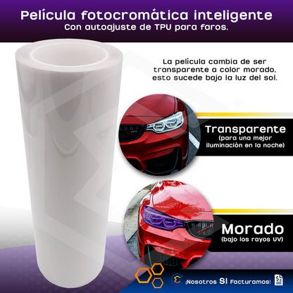 Película Protectora Ppf Fotocromático Faros Rollo 30cmx5mts