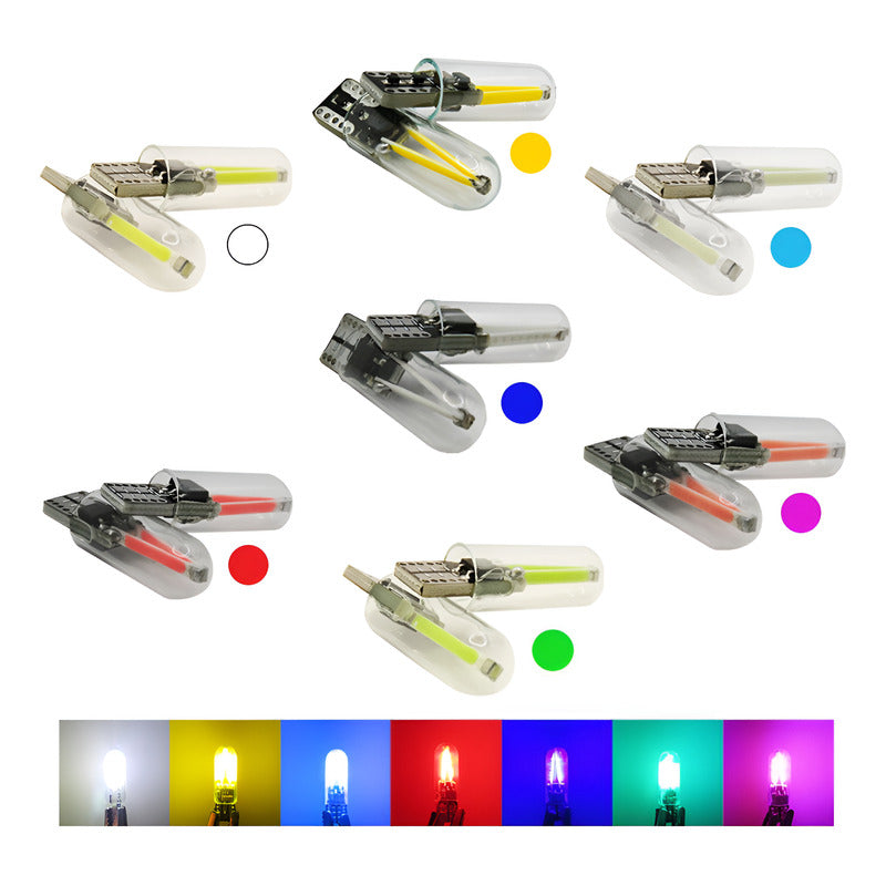 Kit 10 Foco De Pellizco Led Cob Vidrio Filamento Canbus T10