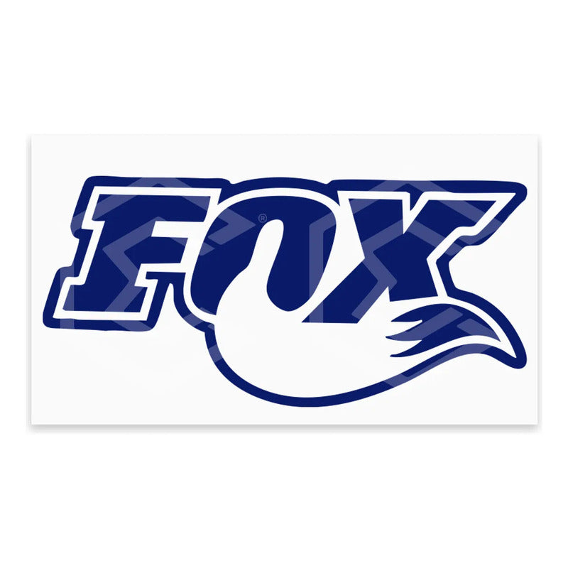 Calcomanía Fox Zorro Azul Letras Sticker Vinil Auto 12cm