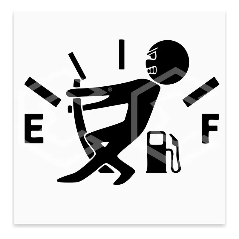 Calcomanía Muñeco Tanque Gasolina Negro Sticker Vinil 11cm
