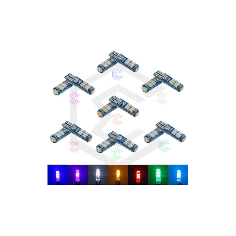 Kit De 10 Focos De Pellizco T10 15 Leds Encapsulado 3014 12v