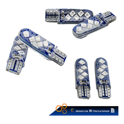Par De Focos De Pellizco T10 10 Leds Smd Silicón Mosaico 12v