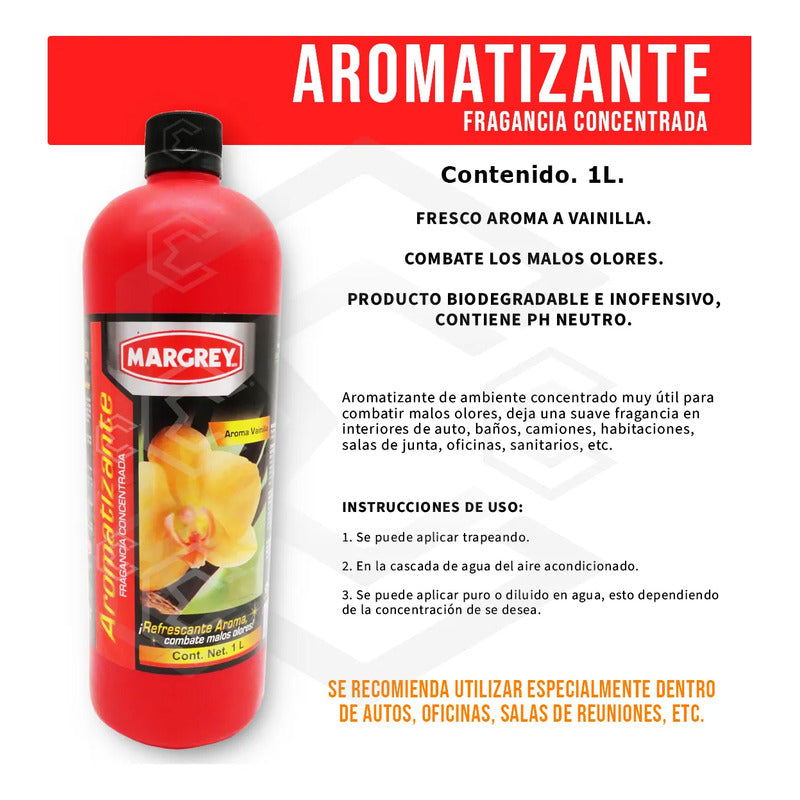 5 Fragancia Concentrada Vainilla 1lt Aromatizante Margrey Amarillo