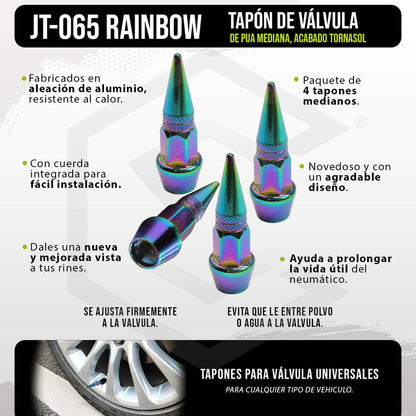 Kit 4 Tapon Cubre Pivote Válvula Pico Tornasol Mediano Auto