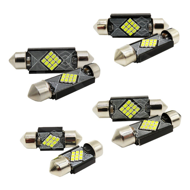 10 Focos 12 Led Canbus C10w Festoon Fusible Interior 12/24v