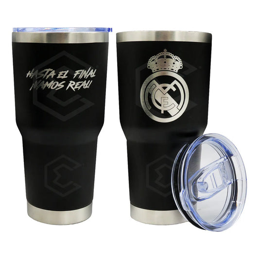 Vaso Termo Real Madrid Champions Láser Acero Inoxidable 30oz Negro Vaso Termo Real Madrid Champions Láser Acero Inoxidable 30oz