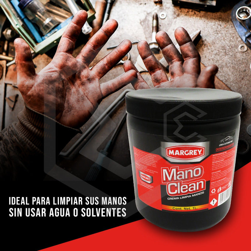 Mano Clean 1l Crema Quta Grasa Limpiadora Para Manos Margrey
