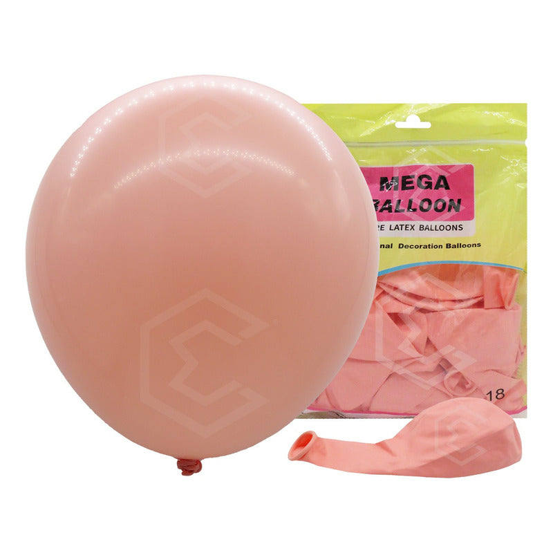 Bolsa 25 Globos Rosa Nude Brillosos #18 Fiestas Bodas Latex Rosa Nude