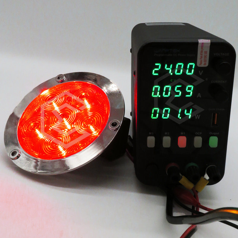 10 Plafón 6led Redondo Luz Traser Camión Estrobo Stop 12-24v