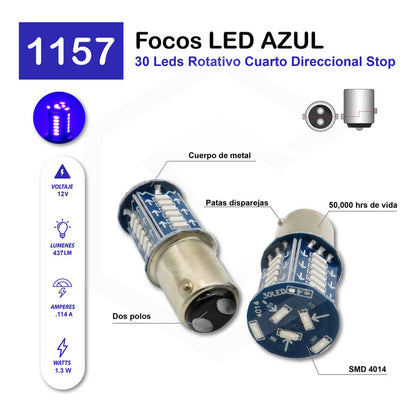 10paresfocos 1156 1157 30 Led Rotativo Estrobo Calaveras 12v