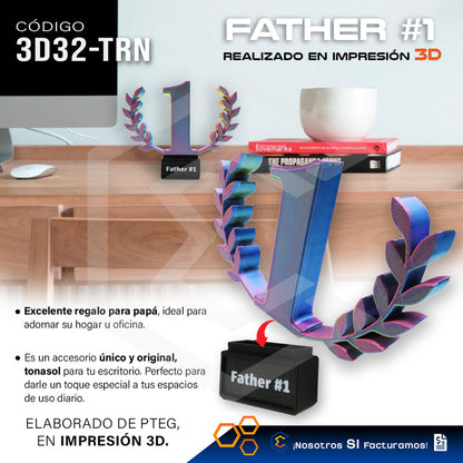 Trofeo Premio Papá #1 Regalo Día Del Padre Impresión 3d Petg