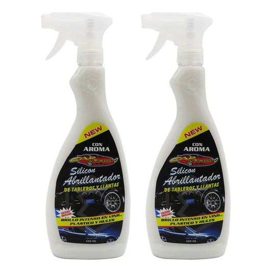 2 Silicón Abrillantador Tableros Llantas Brillo Intenso Pist Beige