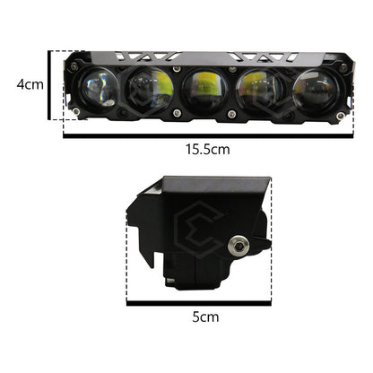 Par De Faros 5 Lupas 30 Leds Auxiliares Bicolor Fijo 10-30v