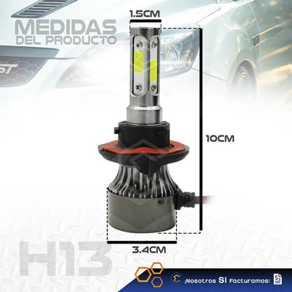 2 Focos Led H13 4cara Ventilador Alta Baja 16000lm 25w 9-32v H13
