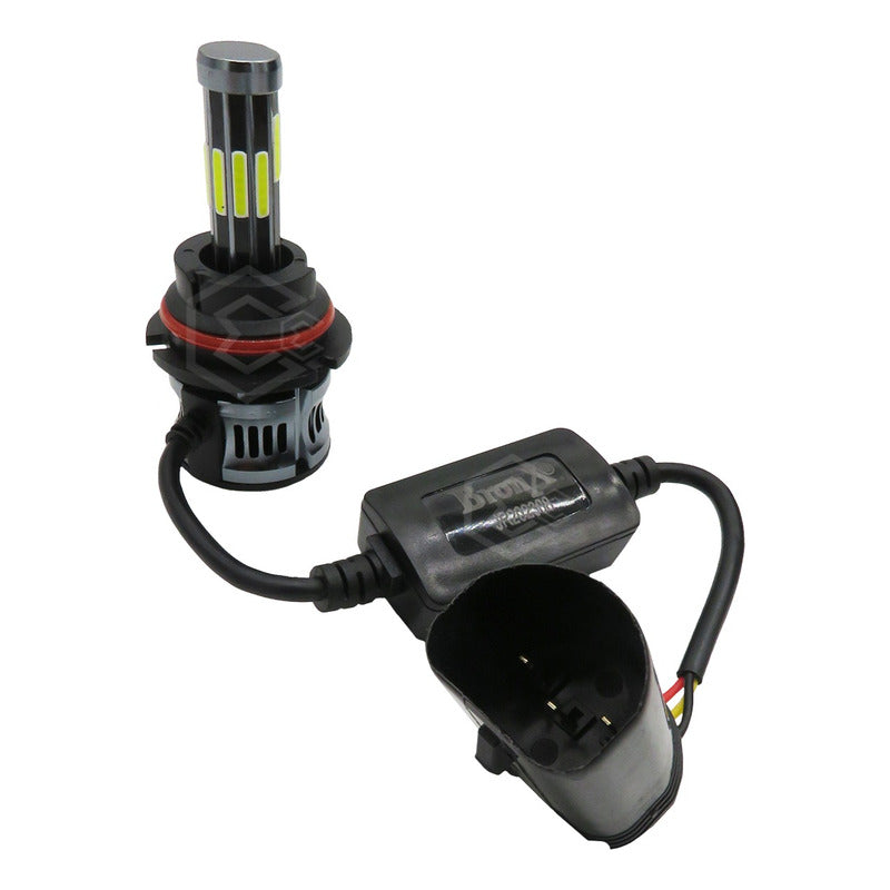 Kit Focos 9004 Led Cob 10 Caras Ventilador Alta Y Baja 360° 9004