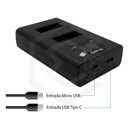 2 Pilas 1680mah + Cargador Dual Para Gopro Max 360 T