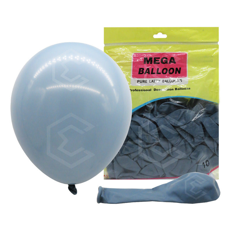 Bolsa 100 Globos Azul Cielo Brillosos #10 Fiesta Bodas Latex Azul Cielo