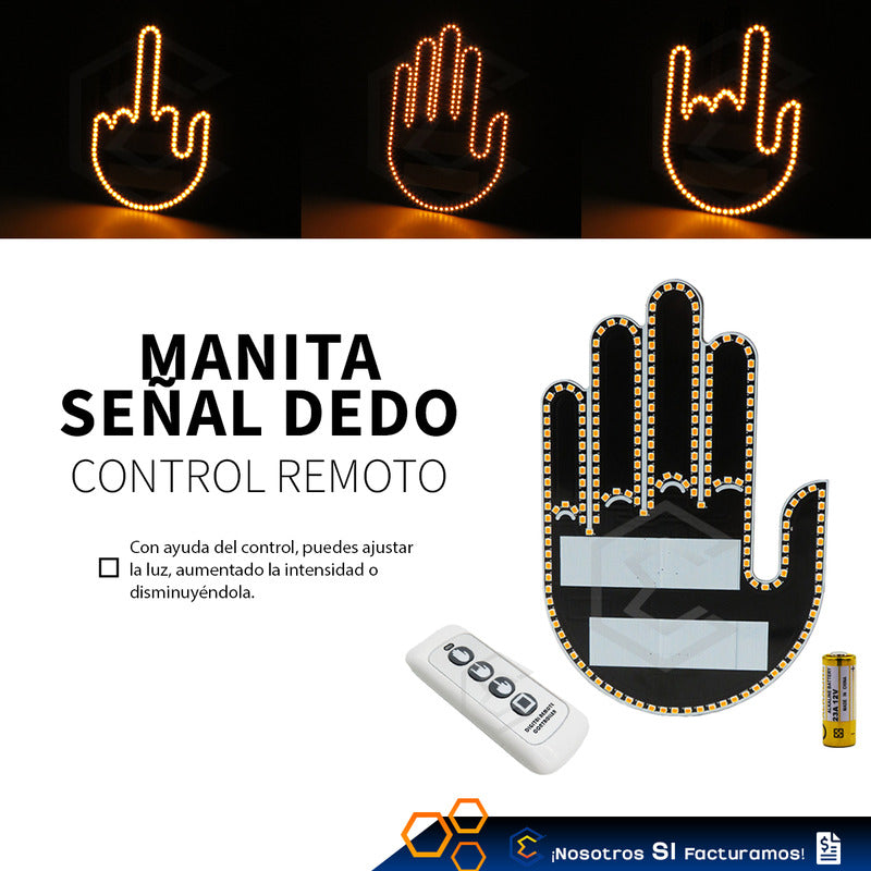 Señal De Mano Gesto Led Para Coche Con Control Remoto 12v Manita