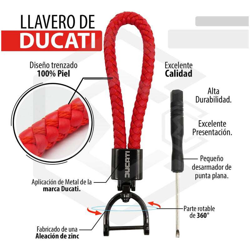 Llavero Para Moto Ducati 100% Piel Monster Diavel Panigale