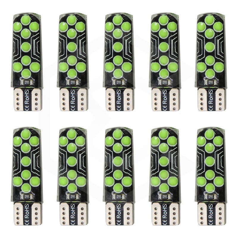 Kit De 10 Focos De Pellizco T10 18 Led Cob Gel Alta Potencia