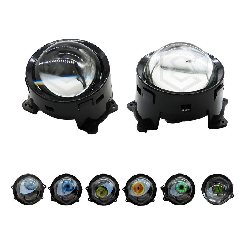 Par De Faros Auxiliares Led Ojo De Diablo Dinámico 8 Modos Transparente