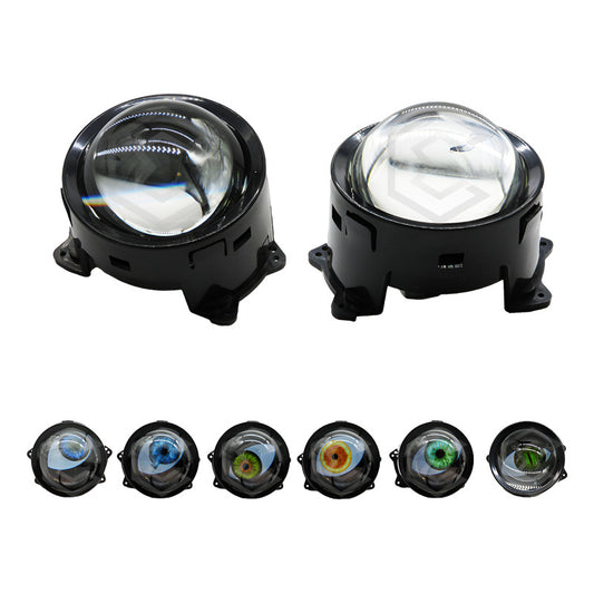 Par De Faros Auxiliares Led Ojo De Diablo Dinámico 8 Modos Transparente