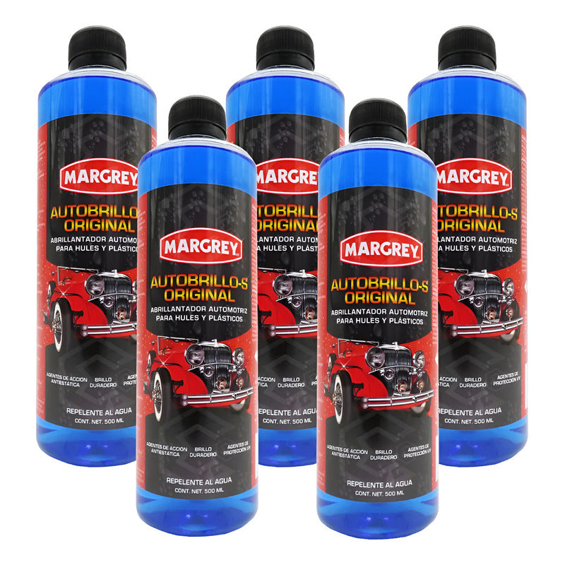 5 Autobrillo S 500ml Restaurador De Plásticos Brillo Margrey Azul