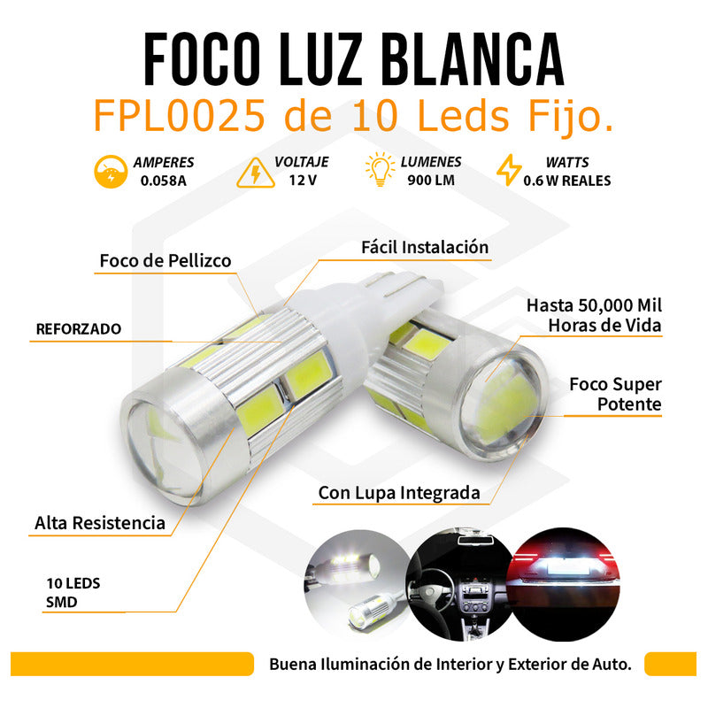 Kit 5 Par De Focos De Pellizco 10 Led Smd Super Potente Lupa