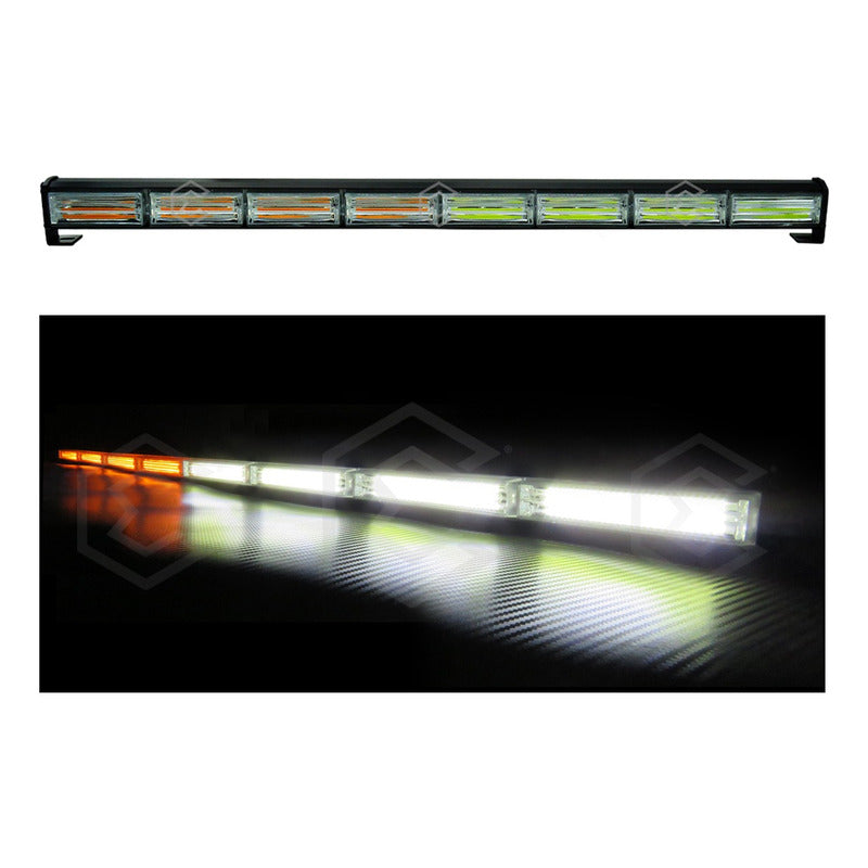 Barra Torreta Led Cob 8 Módulos Estrobo Código 16 Funciones