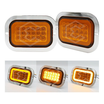 Par Plafón Calavera Rectangular 18led Bicel Cromo Gel 12-24v