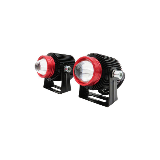 Faros De Lupa Bicolor  10-60v 20w Ventilador 5 Funciones Ambos Lados