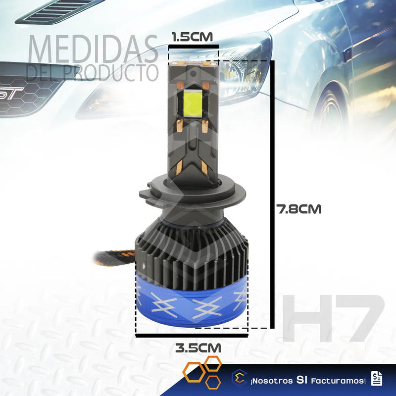 2 Focos 12 Leds H7 Canbus Ventilador Alta Baja 36,000lm 87w H7