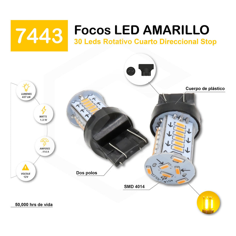 2 Focos Calavera 1157 1156 3157 7440 7443 30 Led Estrobo 12v