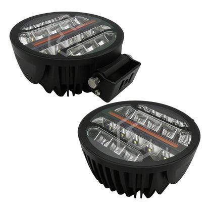 Par Faros Redondo 18 Leds Bicolor Rzr Can Am Atv 73w 12-24v