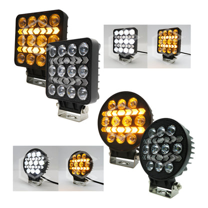 Par Faros 16 Leds 10 Lupas Bicolor 3 Funciones Flecha 12-24v
